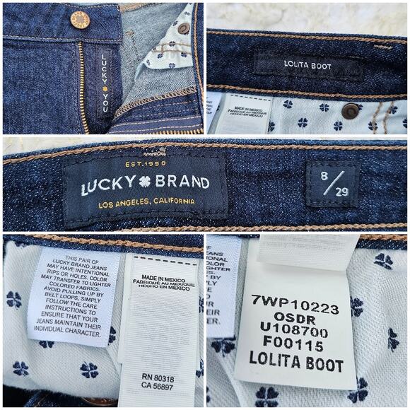 Bootcut Jeans Lucky Brand Lolita Size 8 / 29 Dark Wash Stretch Denim Women's - Picture 4 of 10